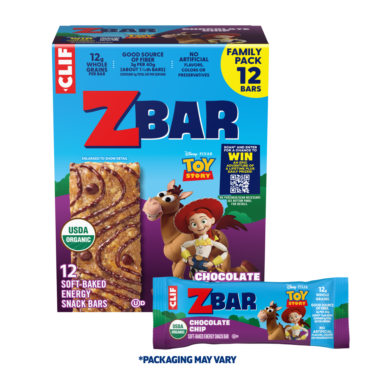 Zbar Chocolate Chip Soft-Baked Energy Snack Bars, Organic Granola Bars